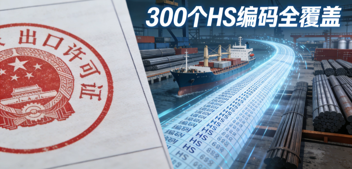 中国钢铁出口许可证今日正式落地！300个HS编码全覆盖，货主务必逐条核对