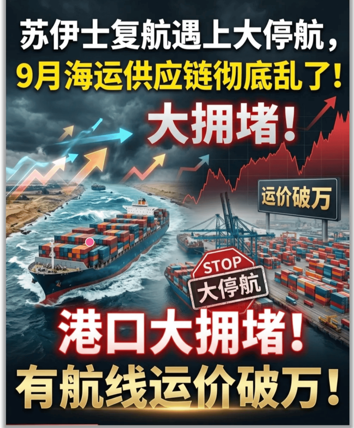 全球港口大拥堵，9月海运运价破万