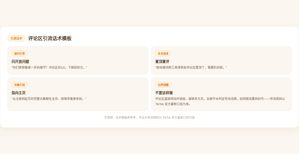 评论区引流话术模板